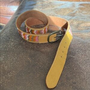Lucky brand headed Brown Leather Belt size large